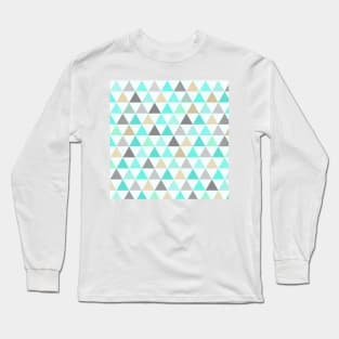 Turquoise blue triangular pattern. Long Sleeve T-Shirt